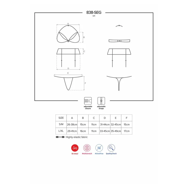 838-SEG-3 Set rot Größe: S/M