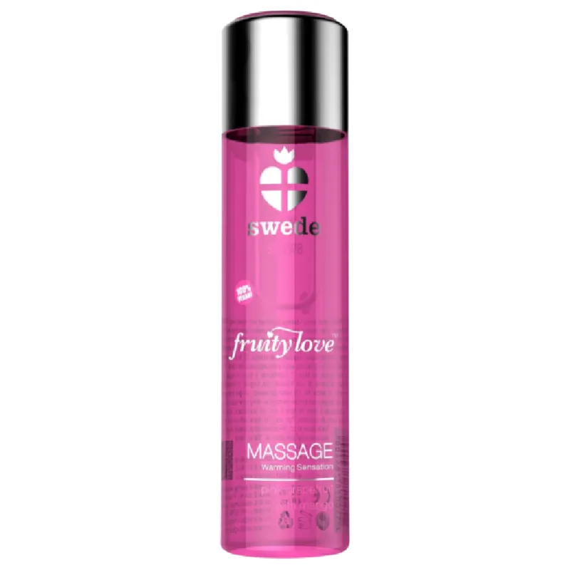 Swede Fruity Love Massageöl mit wärmendem Effekt Rosa Himbeere und Rhabarber - 120 ml