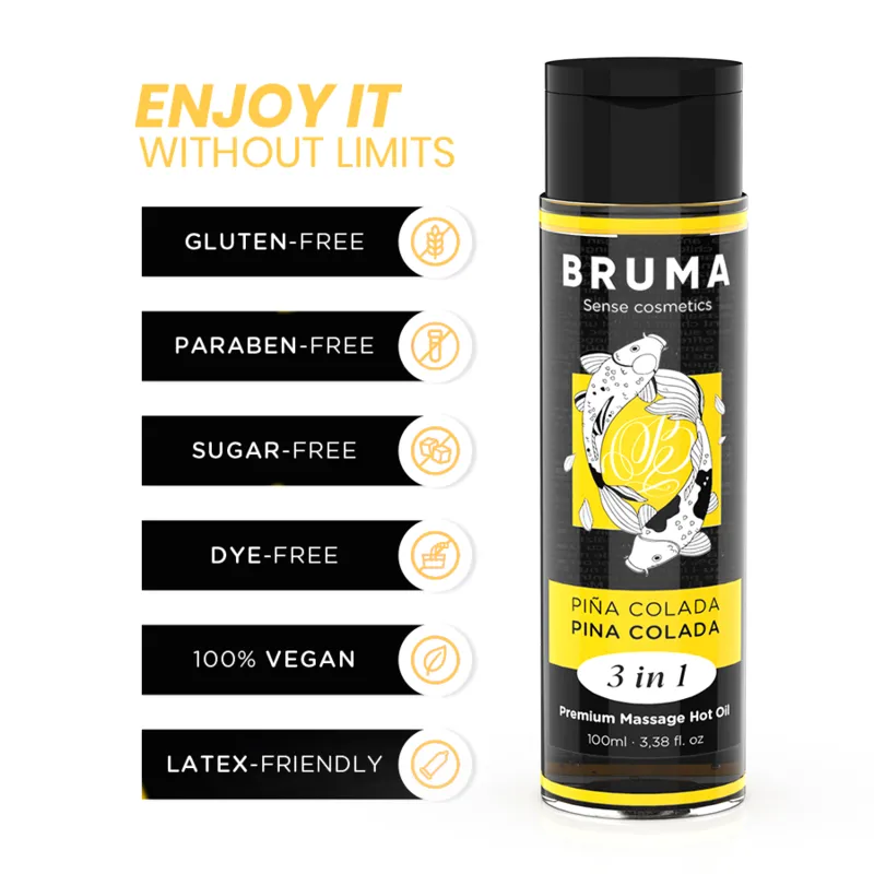 Bruma Premium Massageöl mit Wärmeeffekt Pina Colada Geschmack 3 In 1 - 100 ml
