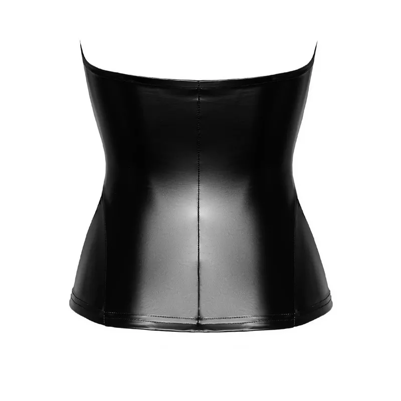 F334 Wetlook Corsagen-Top - 6XL