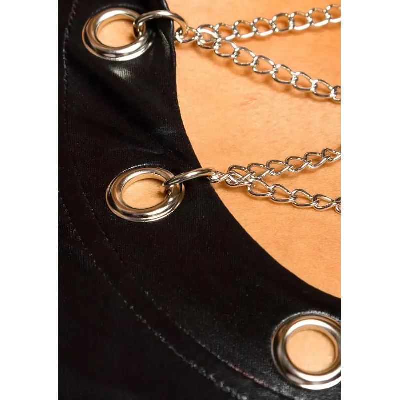 schwarzes Wetlook-Straps-Set 18164 - XL
