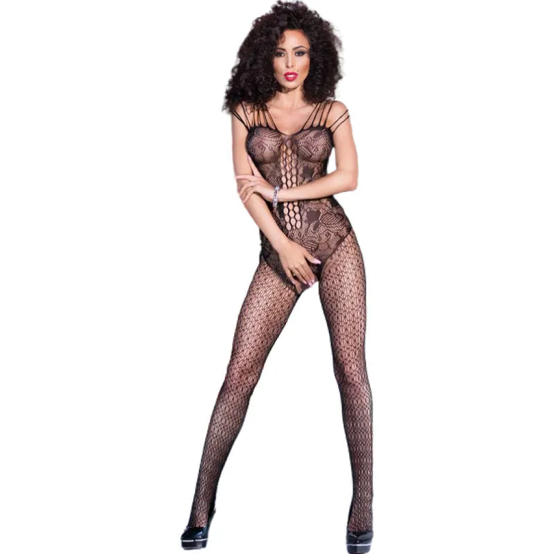 Bodystocking CR4233 mit offenem Schritt schwarz S/M von Chilirose
