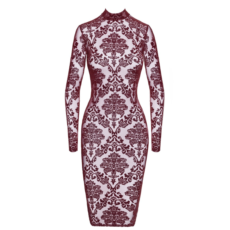 Halblanges Flockkleid F384 Kink Royal rot - 3XL