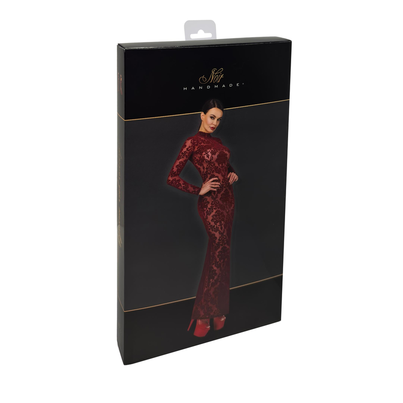 Langes Flockkleid F383 Kink Royal rot - 3XL