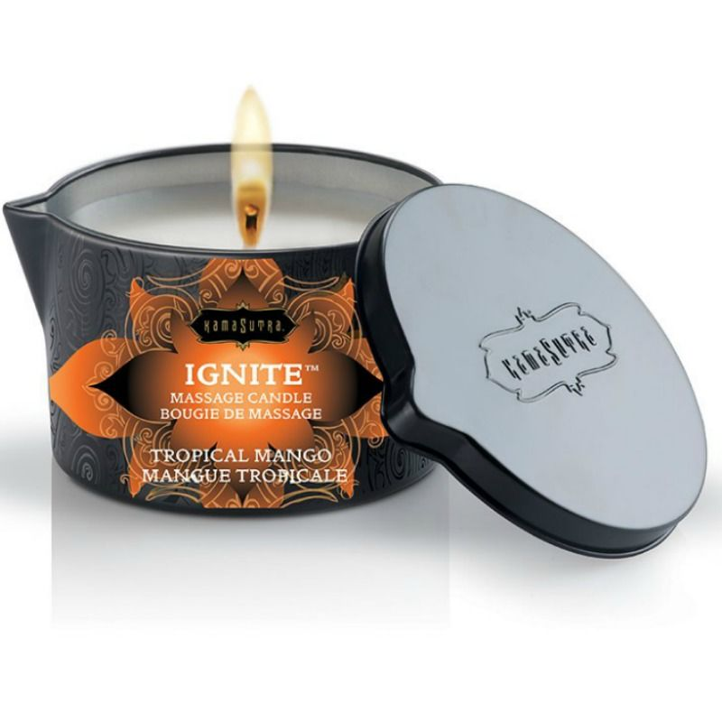 Kamasutra Massagekerze mit tropischem Mangoduft - 170 gr