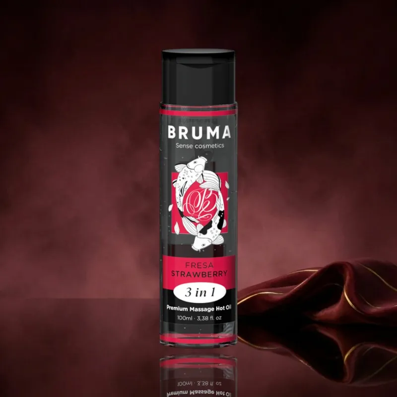 Bruma Premium Massageöl mit Wärmeeffekt Erdbeer Geschmack 3 In 1 - 100 ml