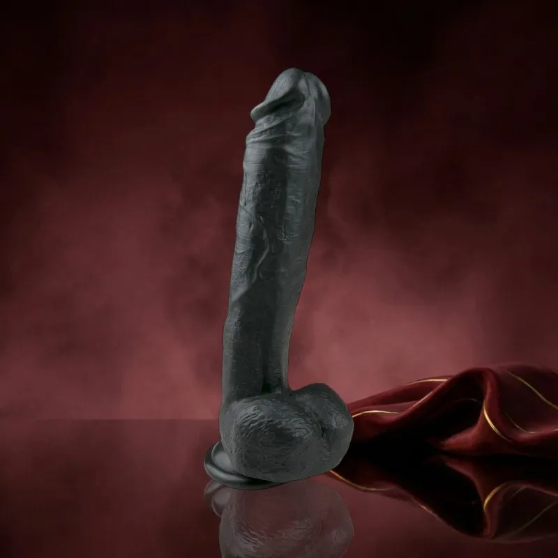 Realistischer schwarzer Dildo - 26,5 cm