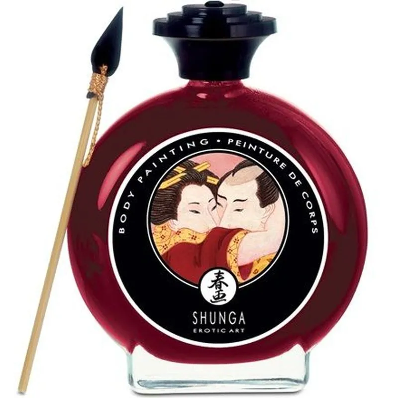 Shunga Körperbemalung Erdbeer und Cava - 100 ml