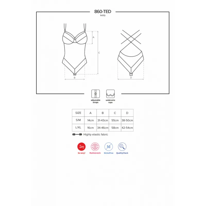 860-TED-1 Teddy schwarz Größe: S/M