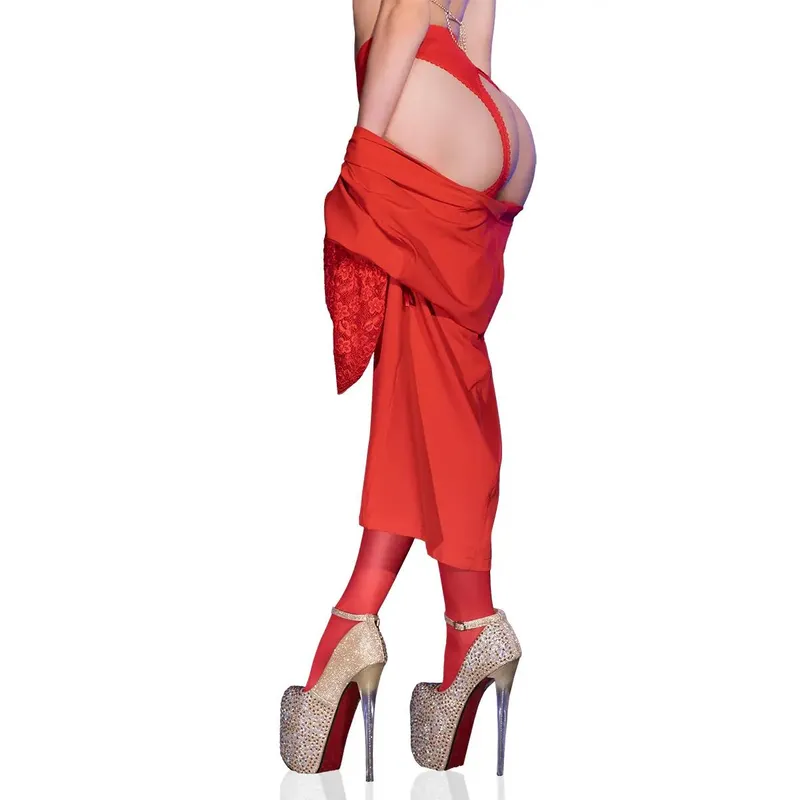 Garter Stockings CR4312 rot