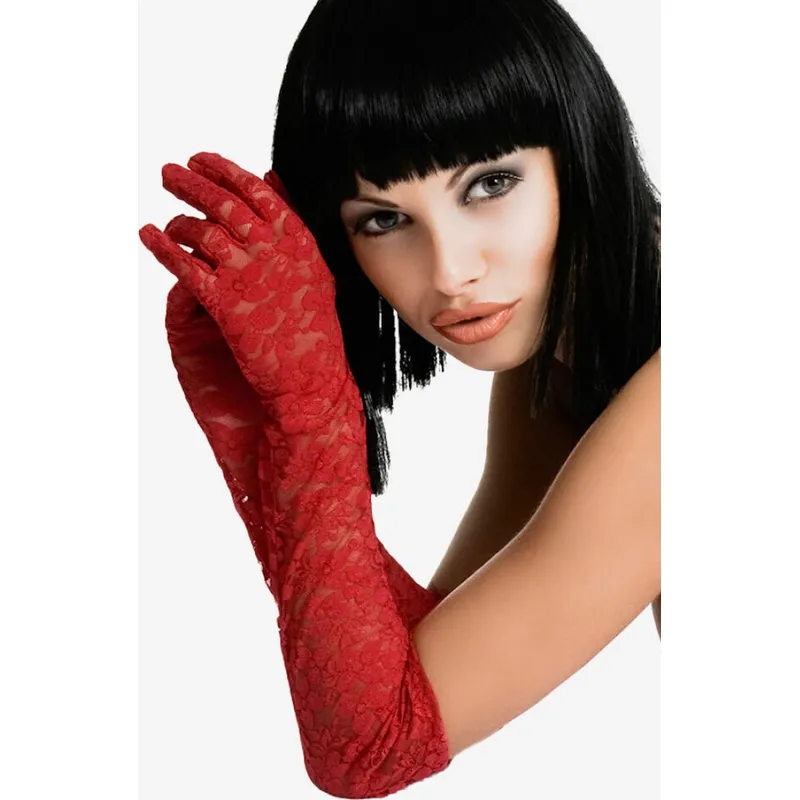 Spitzen-Handschuhe CR3071 rot von Chilirose