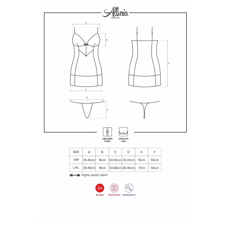 Alluria Chemise schwarz - S/M