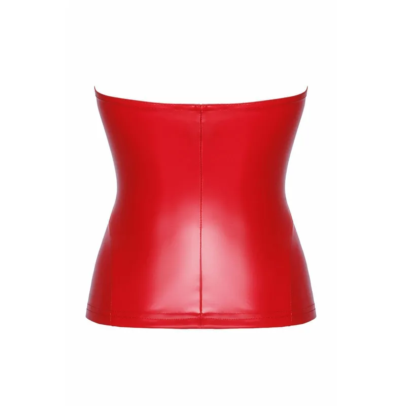 F355 Wetlook Corsagen-Top rot - 3XL
