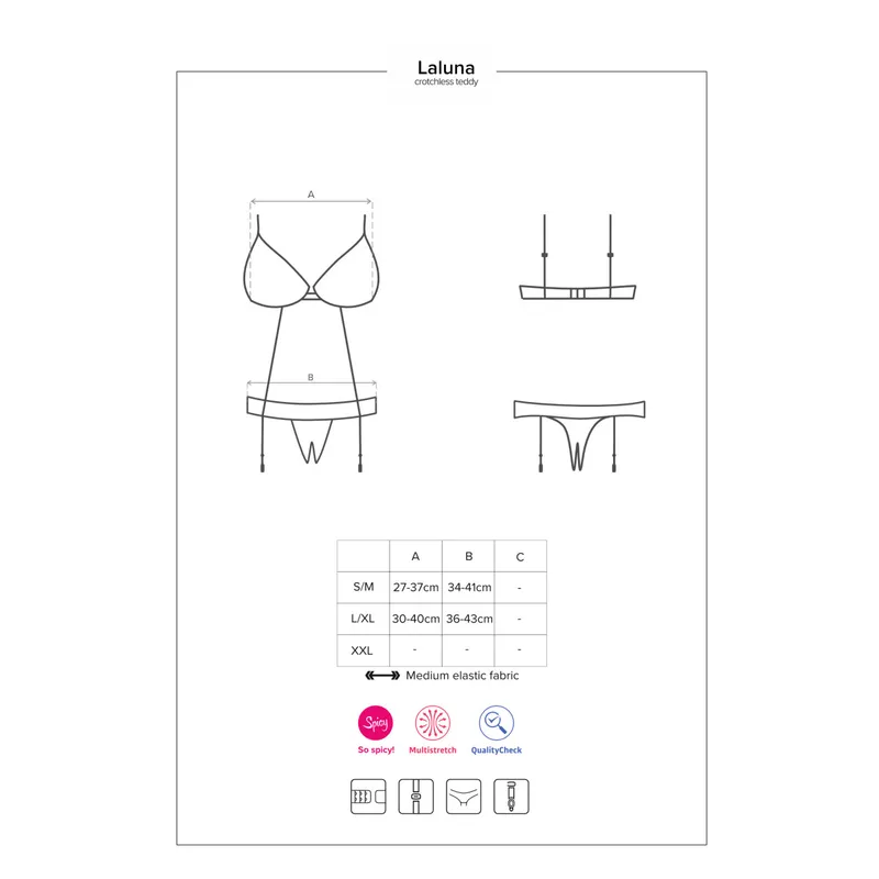 Laluna Crotchless Teddy Größe: S/M