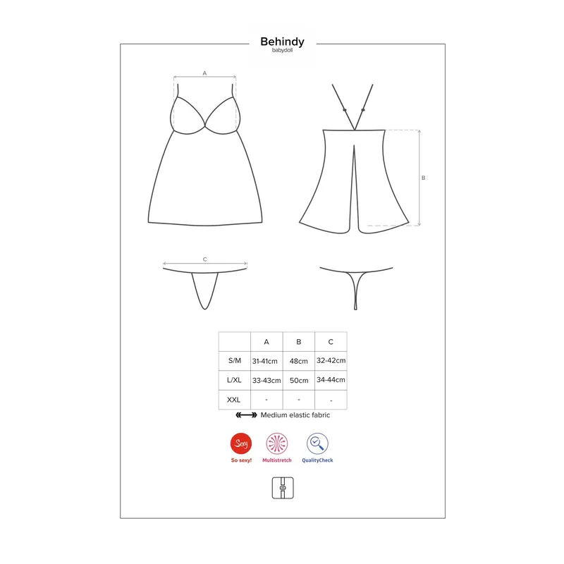 Behindy Babydoll schwarz - L/XL