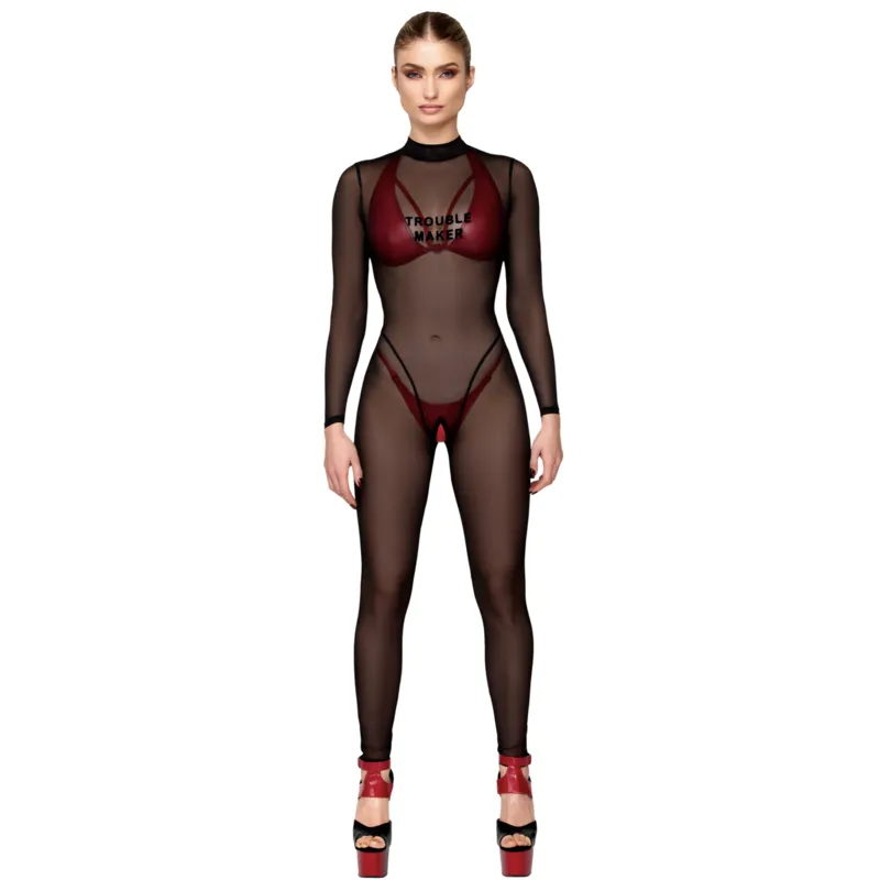 Troublemaker Catsuit F387 schwarz von Noir Handmade