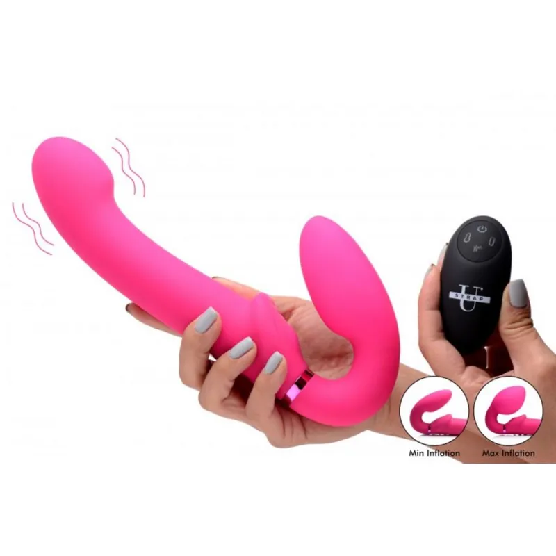 G-Pulse Vibrierender halterloser Dildo mit Fernbedienung - Rosa