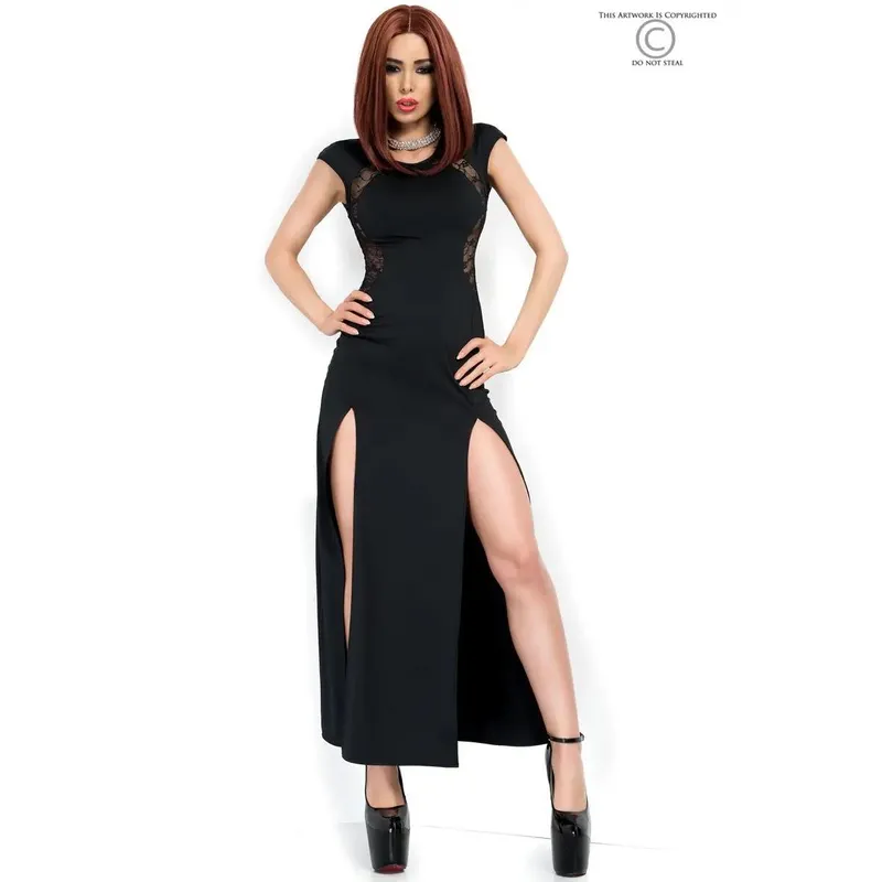 Langes Kleid CR3858 schwarz Größe: M