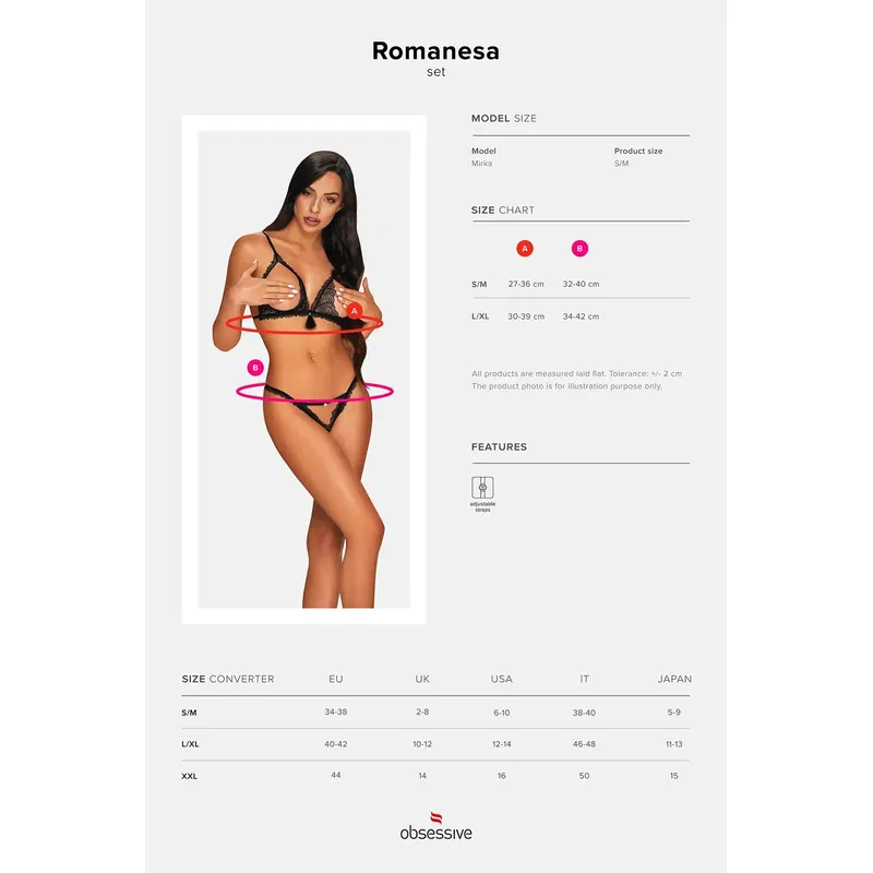 Romanesa Cupless Set Größe: S/M