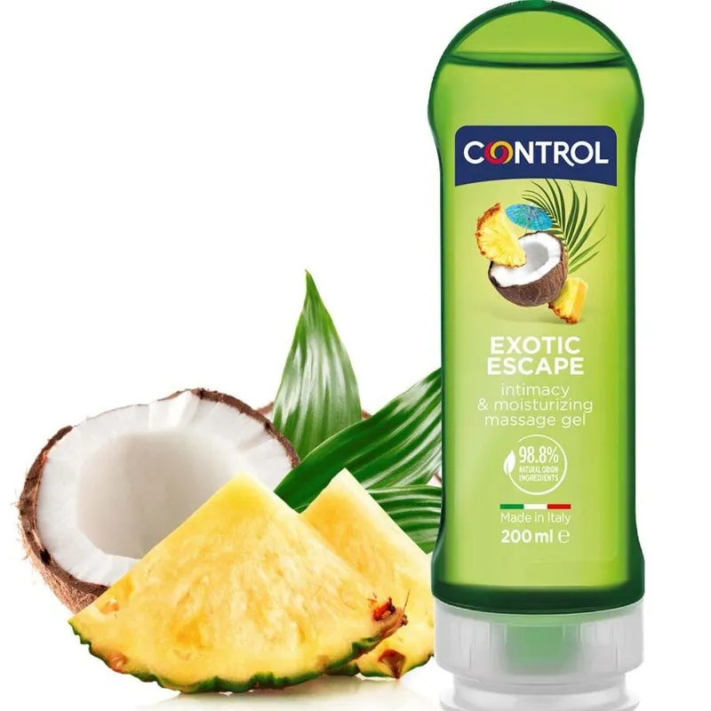 Control 2 in 1 Feuchtigkeitsspendendes Massagegel Exotisch - 200 ml