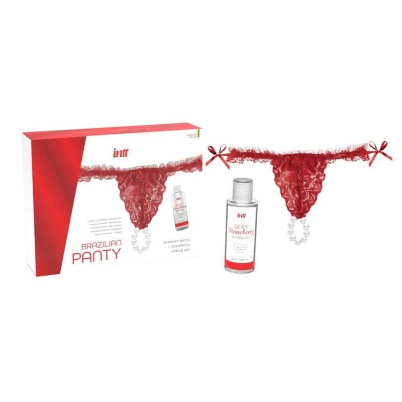 Intt Raleases brasilianisches rotes Perlen Höschen & Gleitgel - 50 ml