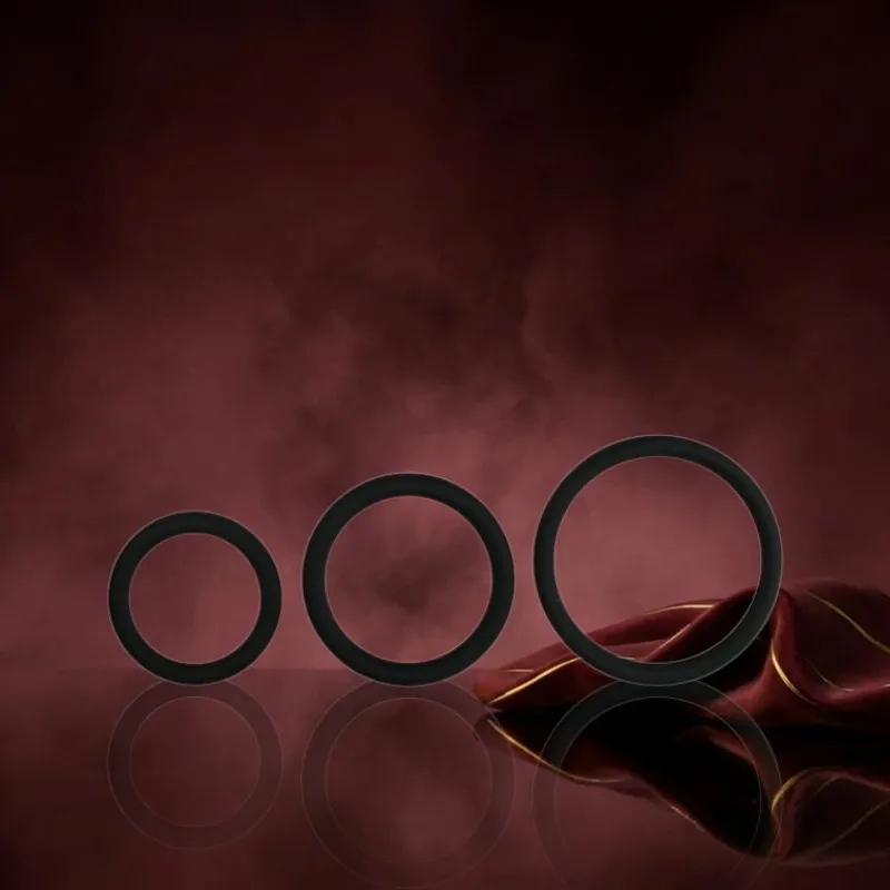 Cockring-Set mit drei verschiedenen Ringgrößen - Schwarz