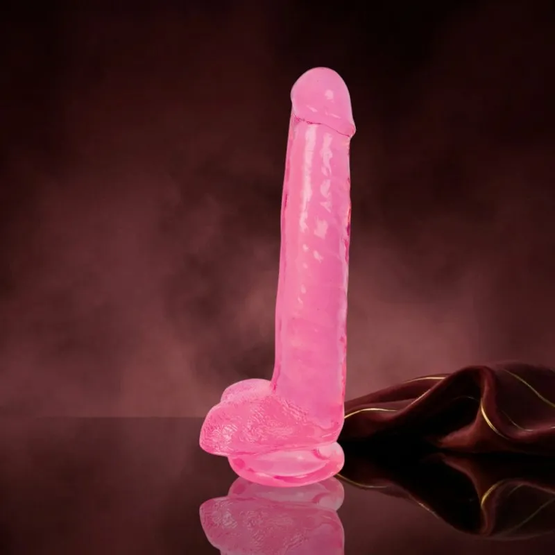 Dildo mit Hoden 20 cm - Cherry Ice