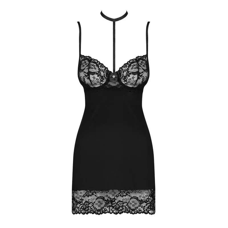 Chemise Raquelia mit String schwarz - S/M