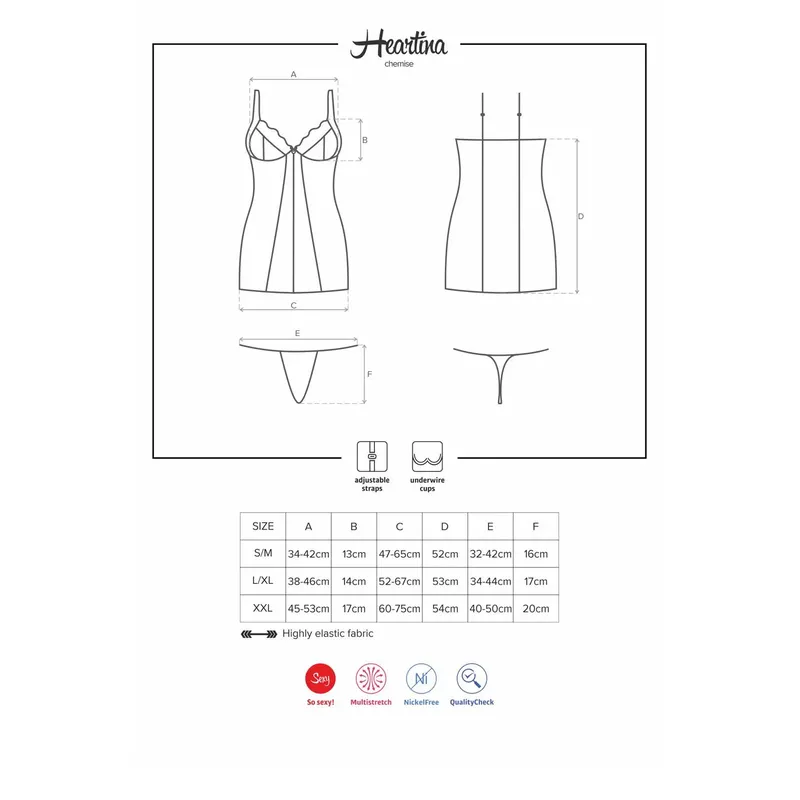 Chemise Heartina rot - XXL