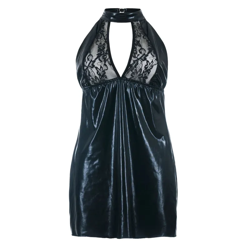 Wetlook Chemise SB/1001 schwarz Sexy Base Kollektion by Andalea