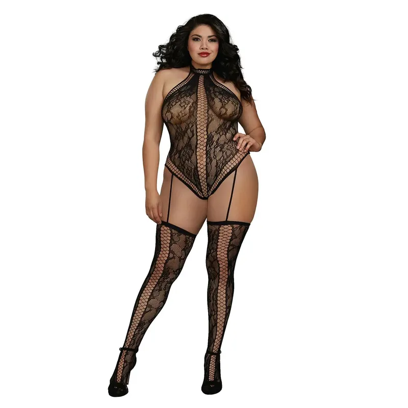 Bodystocking DR0329 schwarz - Queen-Size