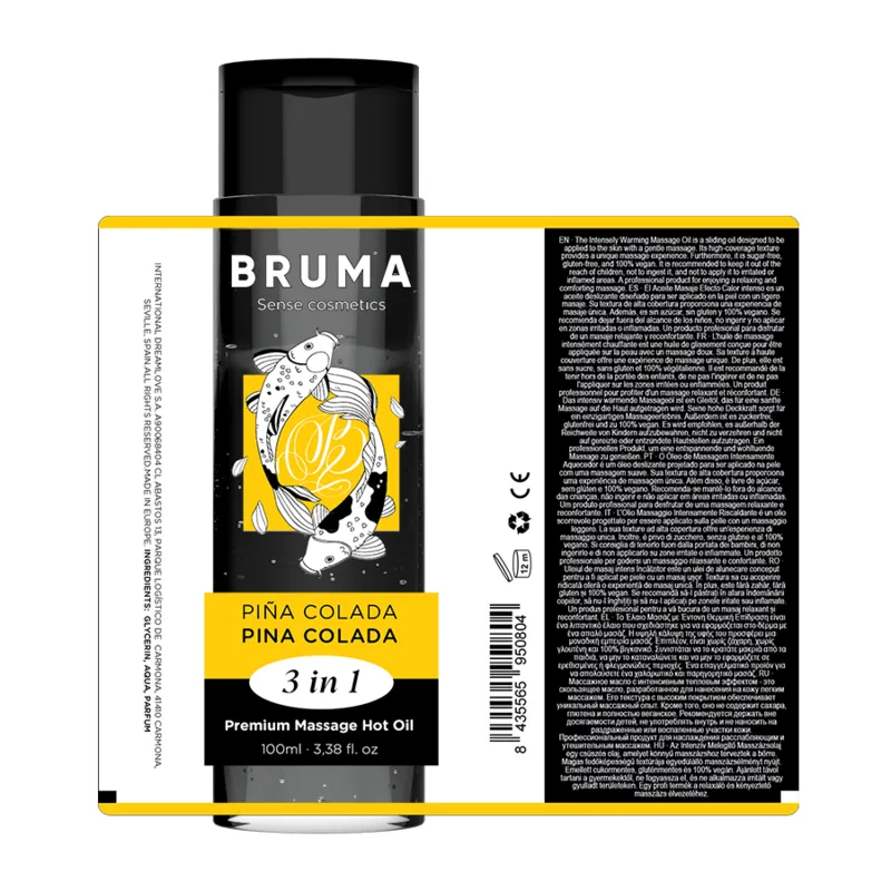 Bruma Premium Massageöl mit Wärmeeffekt Pina Colada Geschmack 3 In 1 - 100 ml