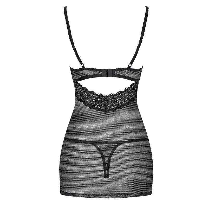 Chermise 852-CHE-1 mit String schwarz - S/M