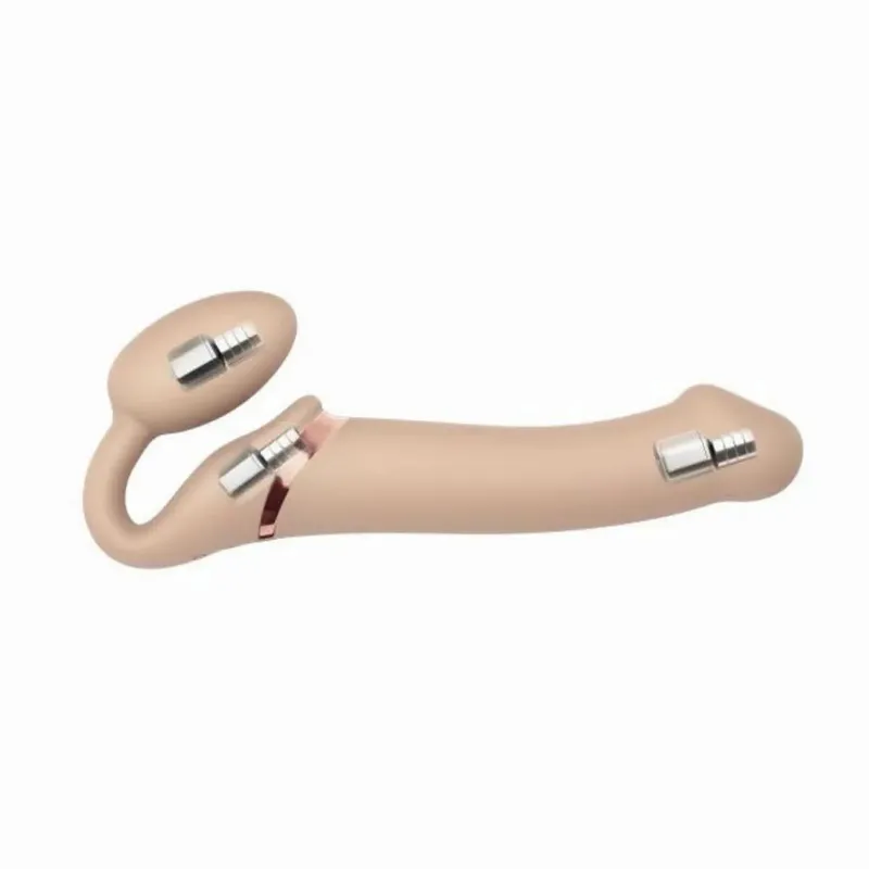 Strap On Me - Strapless Vibrerende Voorbind Dildo - Maat L - Beige