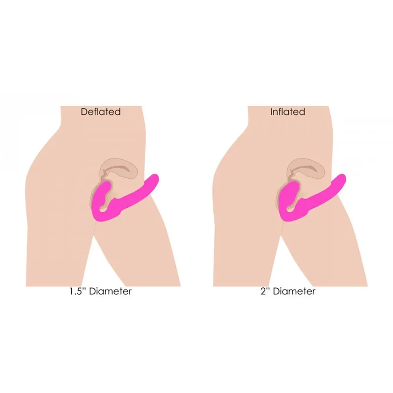 Aufblasbarer Strap-On ohne Träger mit Fernbedienung