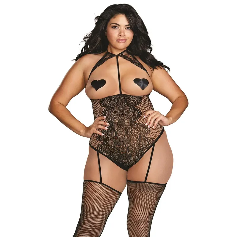 Bodystocking DR0354 schwarz - Queen-Size