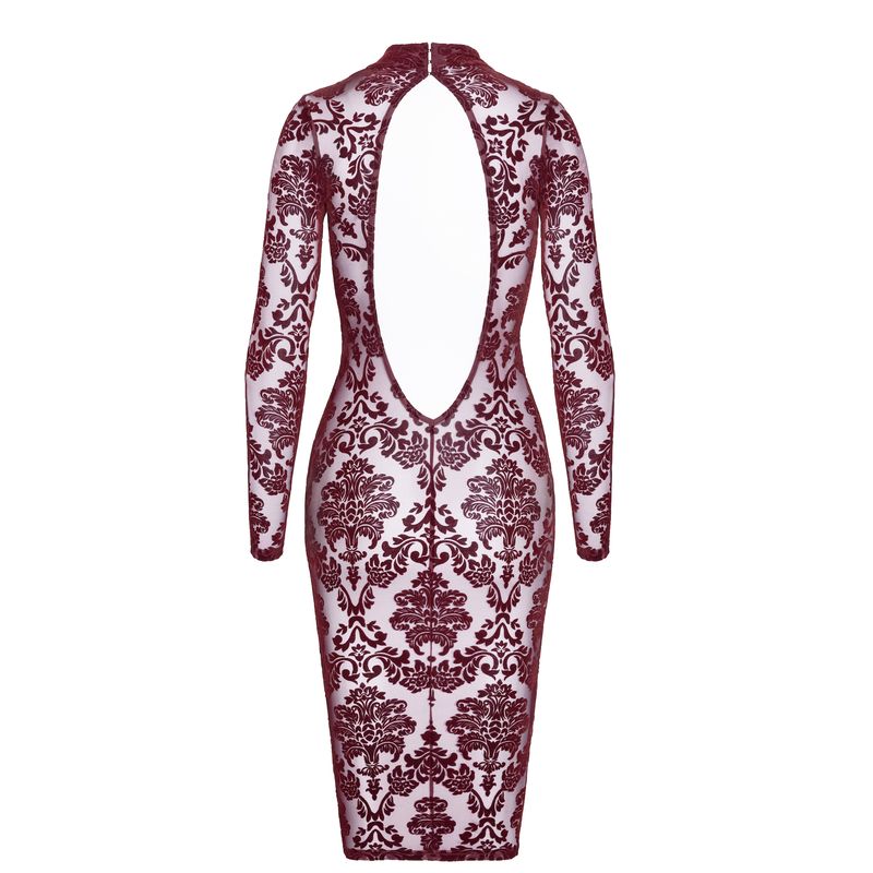 Halblanges Flockkleid F384 Kink Royal rot - 3XL