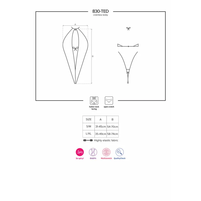 830-TED-1 Teddy schwarz Größe: S/M