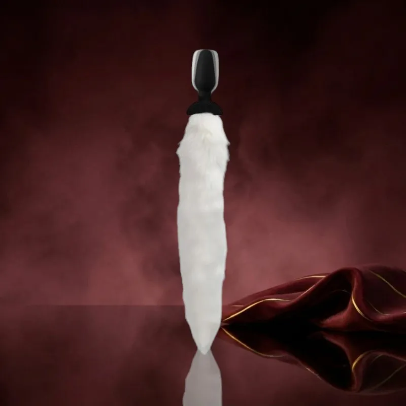 Vibrierender Analplug mit Fox Tail - Weiß