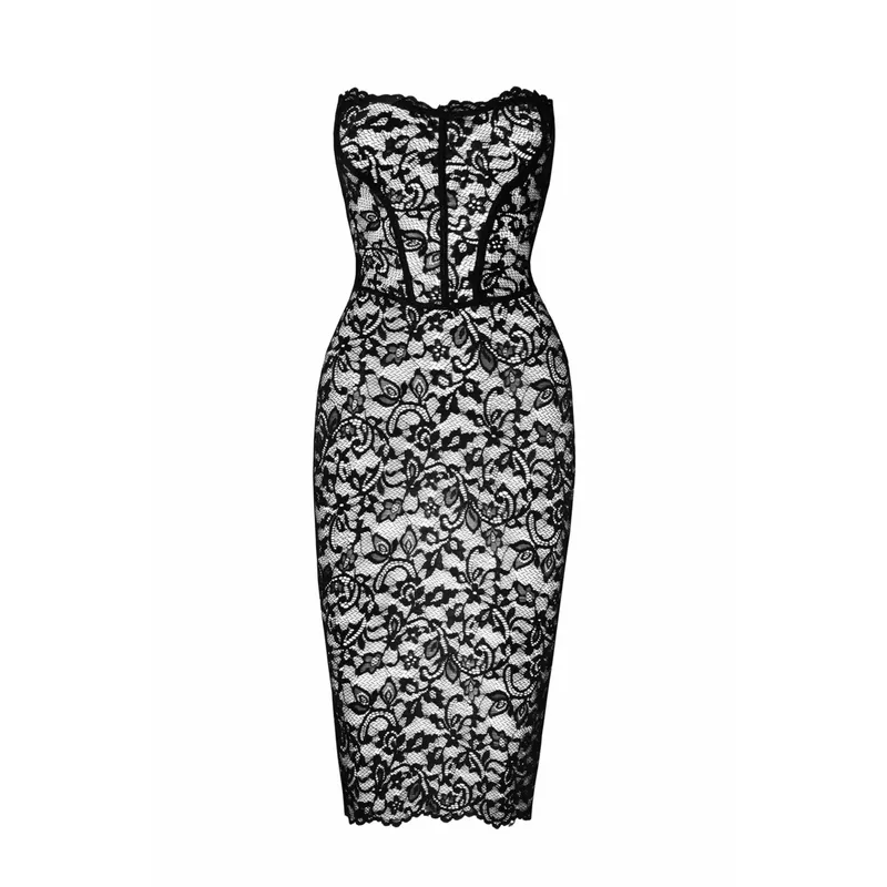 Halblanges Corsagen-Kleid F301 aus Spitze - 3XL