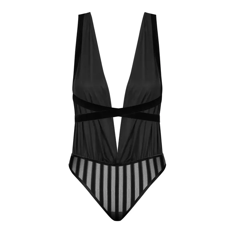 Tüll Body 1618 schwarz - 44