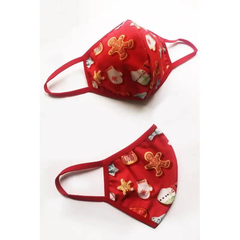 2-lagige X-mas Maske rot - OS