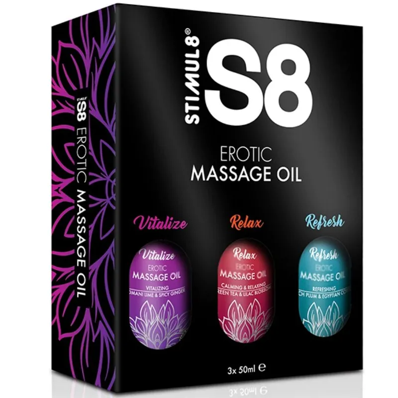 Stimul8 S8 Massageöl Box - 3 X 50 ml