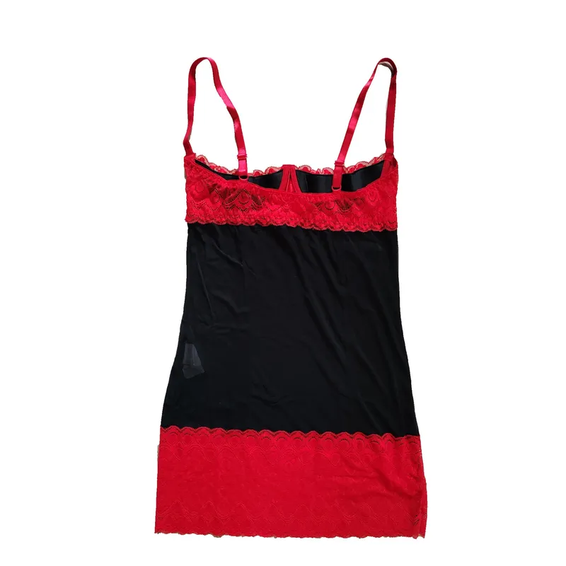 Babydoll CR3785 schwarz/rot - L