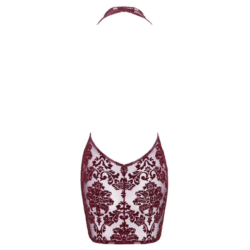Minikleid F385 Kink Royal mit Wasserfallausschnitt rot - 3XL