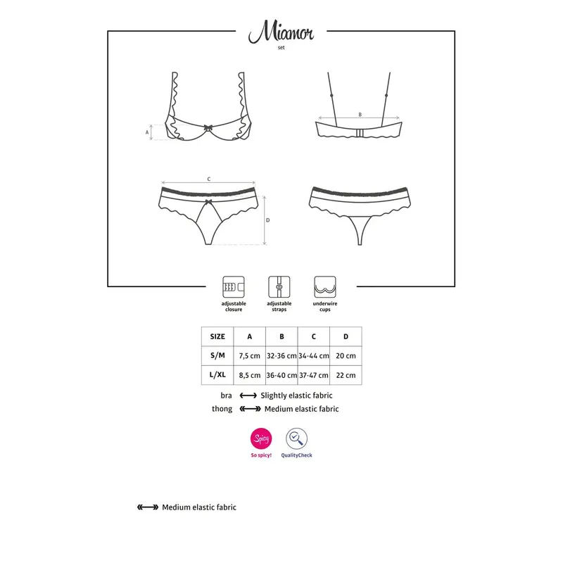 Miamor Set schwarz Größe: S/M