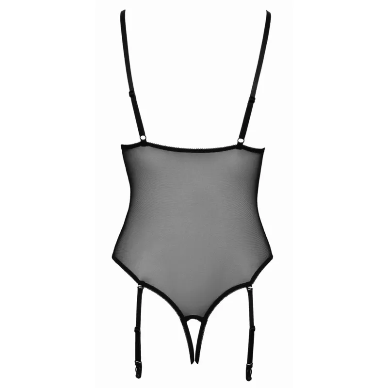 Bodysuit mit offenem Schritt - Schwarz Größe XL