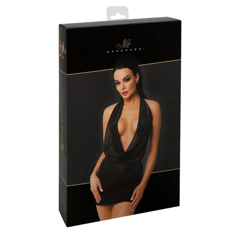 F351 Tüll-Minikleid mit Wasserfallausschnitt - 3XL