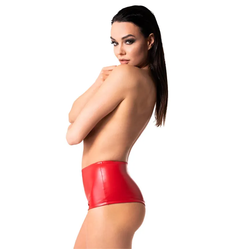 F356 Wetlook Shorts rot - 3XL