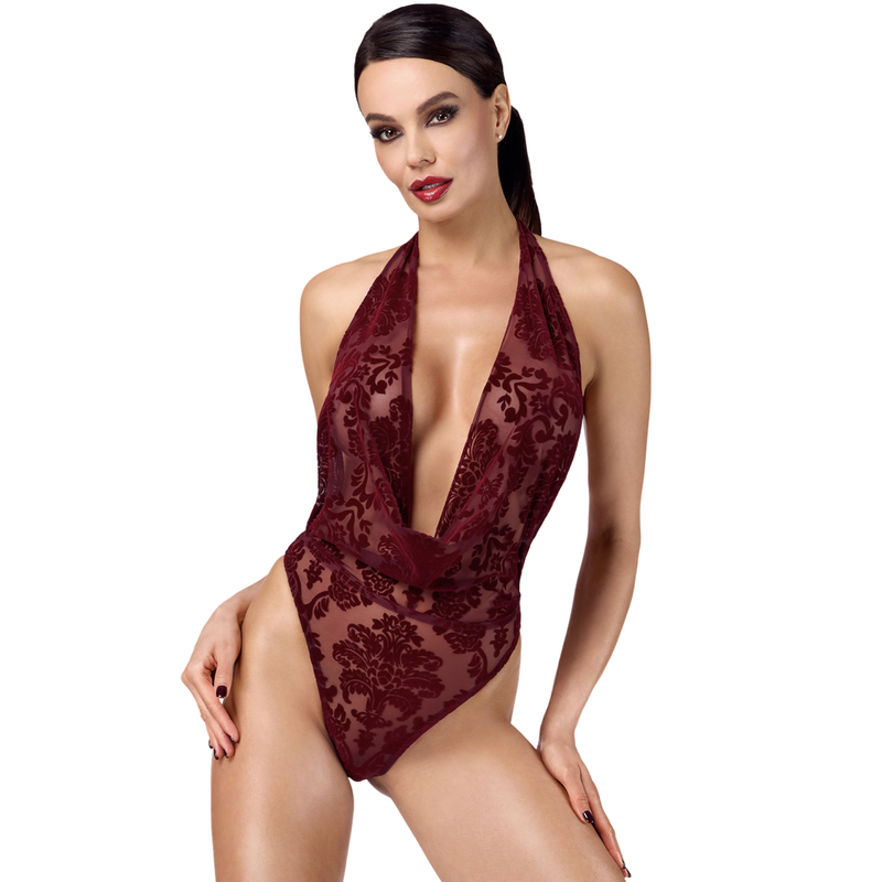 Body F386 Kink Royal mit Wasserfallausschnitt rot - 3XL